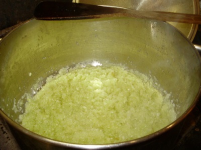 1. & 2.Chop onions & garlic finely in food processor, sweat in olive oil until transluscent